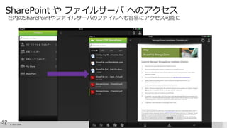 37 © 2015 Citrix.
SharePoint や ファイルサーバ へのアクセス
社内のSharePointやファイルサーバのファイルへも容易にアクセス可能に
37
 