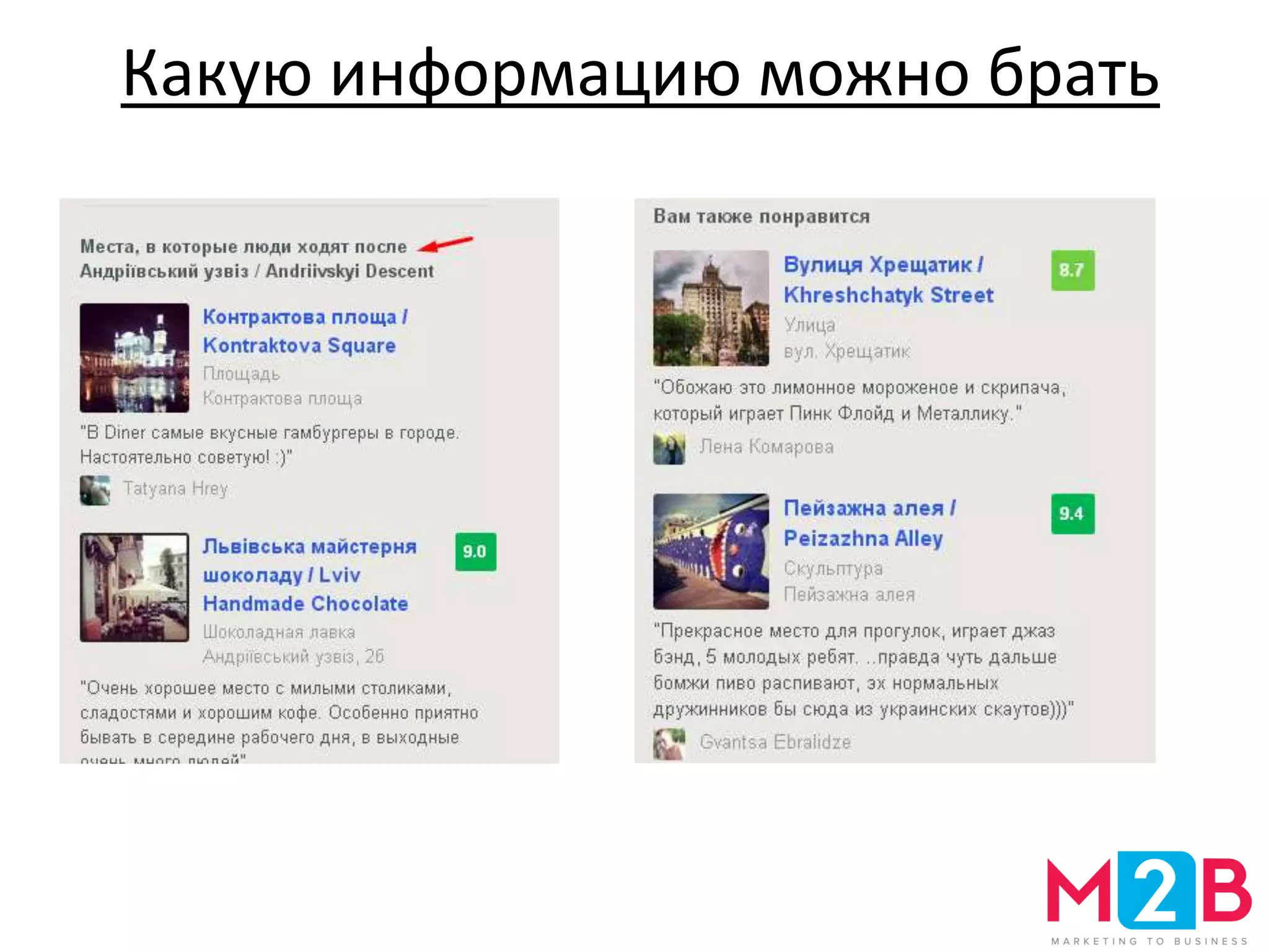 Какую информацию можно брать