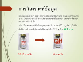 Amikacin 500 mg IV q 24 hr
x 2 = 64.2
Off
 