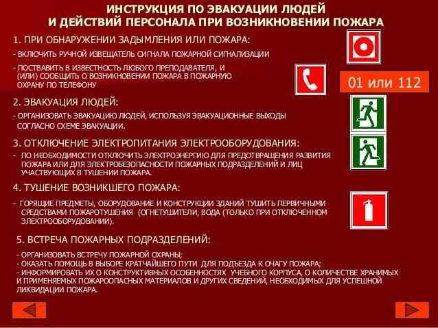 инструкция по эвакуации людей.