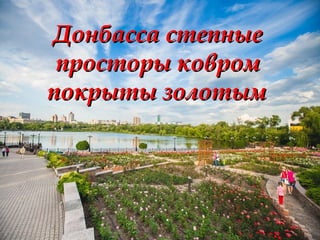 Донбасса степныеДонбасса степные
просторы ковромпросторы ковром
покрыты золотымпокрыты золотым
 
