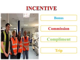 Bonus
Commission
Compliment
Trip
 