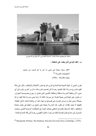 ‫والعربٌة‬ ‫المصرٌة‬ ‫الحالة‬
91
ٝ‫ر٤ِزخ‬ ‫رٔي٣٘ش‬ ْ٣‫ؿٞؿ٤ٜ٘خ‬ ‫ٓظلق‬‫حالٓزخٗ٤ش‬ٍ‫ُِٔؼٔخ‬١.١َ٤‫ؿ‬ ‫كَحٗي‬ ٢ٌ٣َٓ‫حال‬
‫ة‬-: ‫انًُفؼخ‬ ٗ‫ػه‬ ‫ٚؼزًس‬ ٘‫انص‬ ٙ‫انُٕػ‬ ‫انُمس‬
ُ‫"ح‬‫٘وي‬‫ٓٞف‬٣‫زلغ‬٢‫ك‬٠٘‫ٓز‬ٛ ‫ٓخ‬ ٖ‫ػ‬ ‫ٓخ‬ٞ‫هَ٣ذ‬ْٖٓ٤ٔٛ
‫حالكظ٤خؿخص‬‫حُزَ٘٣ش‬."89
‫ٓخًيٝٗخُي‬ ّ‫ٝ٣ِ٤خ‬–1976.
‫ح‬ ْ‫ٗل‬ ‫رٜخ‬ ْ‫طظ‬ َٟ‫أه‬ ‫ُ٘ٔخًؽ‬ ً‫خ‬‫طزؼ‬ ‫حُٔز٘٤ش‬ ‫حُز٤جش‬ ٝ‫أ‬ ٠٘‫حُٔز‬ ٍٕ‫٣وخ‬.‫ٝحُٞظخثق‬ ‫ألٗ٘طش‬ٍ‫ٓؼخ‬:‫كخُش‬ ٢‫ك‬
‫ٓيٍٓش‬ ‫َٓ٘ٝع‬ ْ٤٤‫طو‬،َٝ٘ٓ ْ٤ٜٔ‫ط‬ ٠ُ‫ا‬ ً‫خ‬‫ٍؿٞػ‬ ‫ٗو٤ٜٔخ‬ ‫كبٗ٘خ‬١‫أ‬ ٠ُ‫ا‬ ْ٤ُٝ َٟ‫أه‬ ٍّ‫ٓيح‬ ‫ػخص‬
٠٘‫ٓز‬ٕ‫أل‬ ،‫ٝٓوظِلش‬ ‫ٓٔظوِش‬ ‫حُٔيٍٓش‬ ‫ٝظ٤لش‬.٤‫حُـ‬ ‫هٜٞٛ٤ش‬ ‫٣ـَف‬ ٝ‫ح‬ ٟ‫٣ظؼي‬ ١ٌُ‫ح‬ ٠٘‫كخُٔز‬،ٕ‫َح‬
‫َٗحٛخ‬ ‫ً٤ق‬ ‫ٓؼال‬ ‫ٓيٍٓش‬ ٠٘‫ٓز‬ ‫ٍأ٣٘خ‬ ‫حًح‬ ‫ٌُُي‬ .ٚ‫كَٓظ‬ ٖ‫ػ‬ ‫ك٠ال‬ ‫ؿٔ٤ال‬ ْ٤ُ ‫حُز٤جش‬ ٠ِ‫ػ‬ ٟ‫٣ظؼي‬ ٝ‫ح‬
ٕ‫حًٛخ‬ ‫ط٘ظض‬ ‫ٗٞحكٌٛخ‬ ٕ‫ح‬ ‫ًٔخ‬ ،‫ِٓػـخ‬ ‫كُٜٜٞخ‬ ٢‫ك‬ ‫حُٜٞص‬ ٟ‫ٛي‬ ٕ‫ح‬ ِْ‫ٗؼ‬ ٖ‫ٝٗل‬ ‫ؿٔ٤ِش؟‬،‫حُطِزش‬
‫رٌلخءس‬ َٔ‫٣ؼ‬ ‫ال‬ ‫طٌ٤٤لٜخ‬‫ٗخؿ‬ ٍِٞ‫ك‬ ٢‫ك‬ ‫ىحهِٜخ‬ ٖٓ ‫ط٘ـق‬ ٠‫كظ‬ ‫ؿٔ٤ِش‬ ‫حُٔيٍٓش‬ ٌٙٛ ٌٕٞ‫ط‬ ُٖ .‫ل‬‫ش‬
ُ.‫ٞظخثلٜخ‬‫رخًُ٘ٔٞؽ‬ ٢‫حَُٔطز‬ ‫ٝحُ٘وي‬٢‫حُٔ٘لؼ‬ٍٝ‫ٝ٣لخ‬ ٠٘‫ُِٔز‬ ‫حَُث٤ٔ٤ش‬ ‫حُٔظطِزخص‬ ‫ٓغ‬ ً‫خ‬٠٣‫أ‬ َٓ‫٣ظؼخ‬
َٔ‫حُؼ‬ ‫اؿَحء‬ ٖٓ ٌٚ٘ٔ‫ط‬ ‫ه٤خٓ٤ش‬ ٍِٞ‫ك‬ ‫ٗٔخًؽ‬ ٠ُ‫ا‬ ٍُٞٛٞ‫ح‬ٔ٤٤‫حُظو‬٢‫حُؼخٓش‬ ‫حُ٘ٔخًؽ‬ ‫طِي‬ ٠ُ‫ا‬ ً‫خ‬‫ٍؿٞػ‬.
89
Macdonald, William. The Pantheon. Harvard University Press, Cambridge . (1976).
 