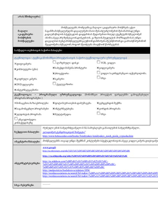 არის მშობლიური)
მაღალი
აკადემიური
მოსწრების
მოსწავლეები
მოსწავლეებს ,რომლებსაც მაღალი აკადემიური მოსწრება აქვთ
საგანში,მასწავლებელმა დავალებებიმათიშესაძლებლობების შესაბამისადუნდა
გადაუნაწილოს.სპექტაკლის დადგმისას შედარებით რთულ ტექსტებს სწავლობენ
ისინი,ასევე პრეზენტაციის,დისკუსიის, გაზეთის,ბუკლეტის მომზადებისას უნდა
დაევალოთ სუსტ მოსწავლეებს გაუწიონ დახმარება,შეუსწორონ და გამოასწორებინონ
შეცდომები,ასწავლონ ,როგორ შეიძლება მიაღწიონ წარმატებას.
სასწავლო თემისთვის საჭირო მასალები
ტექნოლოგია – ტექნიკა (მონიშნეთ პროექტისათვის საჭიროტექნოლოგიური უზრუნველყოფა)
×ფოტოკამერა
×კომპიუტერი (ები)
×ციფრული კამერა
×DVD ფლეიერი
×ინტერნეტკავშირი
ლაზერული დისკი
×საბეჭდიმანქანა/პრინტერი
×პროექტორი
×სკანერი
ტელევიზორი
VCR, ვიდეო
×ვიდეოკამერა
ვიდეო საკონფერენციო აღჭურვილობა.
სხვა
ტექნოლოგია – პროგრამული უზრუნველყოფა (მონიშნეთ პროექტის ფარგლებში გამოყენებული
პროგრამა/პროგრამები )
×მონაცემთა ბაზა/ცხრილები
×საგამომცემლოპროგრამები
×ელფოსტის პროგრამა
ენციკლოპედია
კომპაქტდისკზე
×ფოტო/სურათების დამუშავება
×ინტერნეტძიება
×მულტიმედია
×ვებგვერდის შექმნა
×ვორდის პროგრამა
სხვა
ბეჭდვითი მასალები
რუსული ენის სახელმძღვანელო სVii, სამოქალაქო განათლების სახელმძხვანელო ,
ვლადიმერ ტენდრიაკოვის“ბანკეტი“
http://www.belousenko.com/books/Tendryakov/tendryakov_noch_posle_vypuska.htm
ინვენტარი/მასალები მოსწავლეებმა თავად უნდა შექმნან კოსტუმები სპექტაკლისთვის,ასევე ვიდეო კამერა,ფოტოკამერ
ინტერნეტრესურსები
www.google
http://ru.wiktionary.org/wiki/%D1%81%D0%B2%D0%BE%D0%B1%D0%BE%D0%B4%D0%B0
http://ru.wikipedia.org/wiki/%D0%92%D0%BB%D0%B0%D1%81%D1%82%D1%8C
http://ru.wikihow.com/%D0%B1%D1%8B%D1%82%D1%8C-
%D1%85%D0%BE%D1%80%D0%BE%D1%88%D0%B8%D0%BC-
%D0%B4%D1%80%D1%83%D0%B3%D0%BE%D0%BC
http://medportal.ru/budzdorova/relation/1054/
http://wordassociations.ru/search?hl=ru&w=%D0%A1%D0%B2%D0%BE%D0%B1%D0%BE%D0%B4%D0%
http://wordassociations.ru/search?hl=ru&w=%D0%A1%D0%BA%D0%B8%D0%BF%D0%B5%D1%82%D1%
სხვა რესურსები --------
 