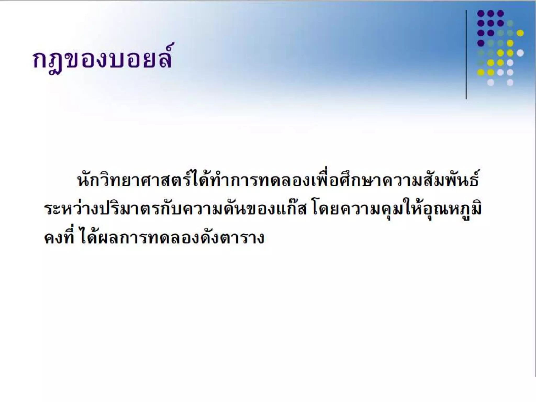 สมบัติของแก๊ส