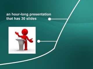 an hour-long presentation
that has 30 slides
 