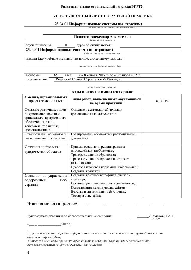 Учебная практика пм 5 кассир