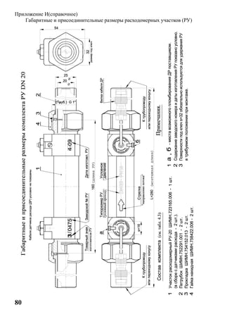 80
Приложение И(справочное)
Габаритные и присоединительные размеры расходомерных участков (РУ)
 