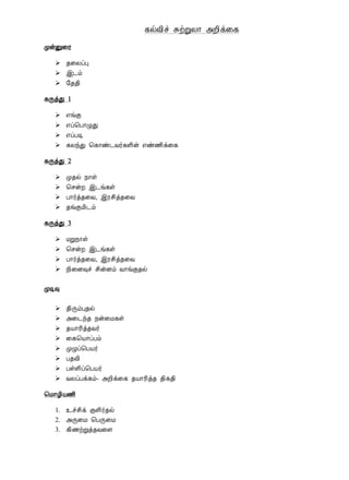 ¸øÅ¢î ÍüÚÄ¡ «È¢ì¨¸
ÓýÛ¨Ã
 ¾¨ÄôÒ
 þ¼õ
 §¾¾¢
¸ÕòÐ 1
 ±íÌ
 ±ô¦À¡ØÐ
 ±ôÀÊ
 ¸ÄóÐ ¦¸¡ñ¼Å÷¸Ç¢ý ±ñ½¢ì¨¸
¸ÕòÐ 2
 Ó¾ø ¿¡û
 ¦ºýÈ þ¼í¸û
 À¡÷ò¾¨Å, þÃº¢ò¾¨Å
 ¾íÌÁ¢¼õ
¸ÕòÐ 3
 ÁÚ¿¡û
 ¦ºýÈ þ¼í¸û
 À¡÷ò¾¨Å, þÃº¢ò¾¨Å
 ¿¢¨É×î º¢ýÉõ Å¡íÌ¾ø
ÓÊ×
 ¾¢ÕõÒ¾ø
 «¨¼ó¾ ¿ý¨Á¸û
 ¾Â¡Ã¢ò¾Å÷
 ¨¸¦Â¡ôÀõ
 ÓØô¦ÀÂ÷
 À¾Å¢
 ÀûÇ¢ô¦ÀÂ÷
 ÅÄôÀì¸õ- «È¢ì¨¸ ¾Â¡Ã¢ò¾ ¾¢¸¾¢
¦Á¡Æ¢Â½¢
1. ¯îº¢ì ÌÇ¢÷¾ø
2. «Õ¨Á ¦ÀÕ¨Á
3. ¸¢½üÚò¾Å¨Ç
 