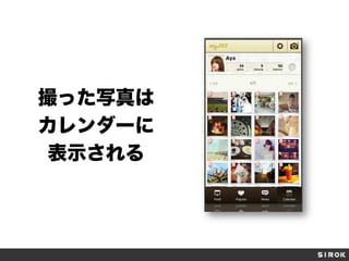 撮った写真は
カレンダーに
表示される
 