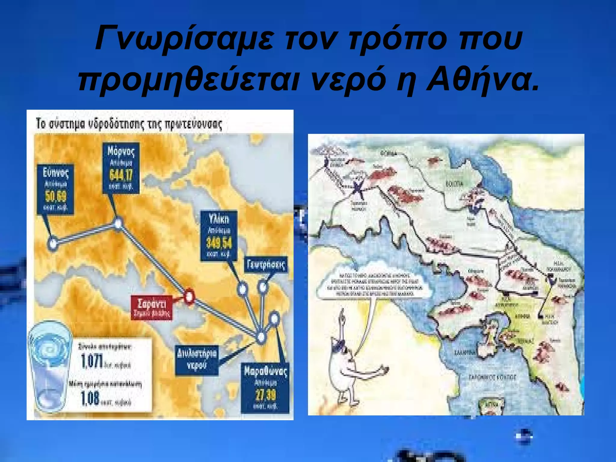 Γνωρίσαμε τον τρόπο που
προμηθεύεται νερό η Αθήνα.
 