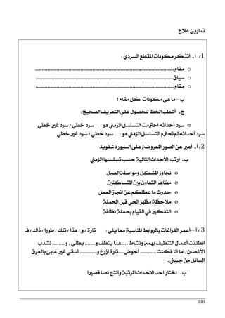 110
‫ع٬ز‬ ٜٔ‫متاص‬
1/‫أ‬-ٟ‫ايغضر‬ ‫املكطع‬ ‫َهْٛات‬ ‫أتشنض‬:
oّ‫َكا‬.........................................................................................................
o‫عٝام‬.......................................................................................................
oّ‫َكا‬.........................................................................................................
‫ب‬–‫؟‬ ّ‫َكا‬ ٌ‫ن‬ ‫َهْٛات‬ ٖٞ ‫َا‬
‫ز‬-‫ايقشٝح‬ ‫ايتعضٜـ‬ ٢ً‫ع‬ ٍٛ‫يًشق‬ ‫اـطأ‬ ‫أؽطب‬:
ٖٛ ‫ايظَين‬ ٌ‫ايتغًغ‬ ‫اسذلَت‬ ٘‫أسزاث‬ ‫عضر‬:ٞ‫خط‬ ‫عضر‬/ٞ‫خط‬ ‫غرل‬ ‫عضر‬
ٖٛ ‫ايظَين‬ ٌ‫ايتغًغ‬ ّ‫ؼذل‬ ‫مل‬ ٘‫أسزاث‬ ‫عضر‬:ٞ‫خط‬ ‫عضر‬/ٞ‫خط‬ ‫غرل‬ ‫عضر‬
2/‫أ‬-‫ؽؿٜٛا‬ ٠‫ايغبٛص‬ ٢ً‫ع‬ ١‫املعضٚم‬ ‫ايقٛص‬ ٔ‫ع‬ ‫أعدل‬.
‫ب‬-‫ايظَين‬ ‫تغًغًٗا‬ ‫سغب‬ ١ٝ‫ايتاي‬ ‫ا٭سزاخ‬ ‫أصتب‬
ٌُ‫ايع‬ ١ً‫َٚٛاف‬ ٌ‫املؾه‬ ‫ػاٚط‬
‫املتغانٓني‬ ‫بني‬ ٕٚ‫ايتعا‬ ‫َعاٖض‬
ٌُ‫ايع‬ ‫الاط‬ ٔ‫ع‬ ِ‫عطًه‬ ‫َا‬ ‫سزٚخ‬
١ًُ‫اؿ‬ ٌ‫قب‬ ٞ‫اؿ‬ ‫َعٗض‬ ١‫َ٬سع‬
١‫ْعاؾ‬ ١ًُ‫ع‬ ّ‫ايكٝا‬ ‫يف‬ ‫ايتؿهرل‬
3/‫أ‬–ًٜٞ ‫مما‬ ١‫املٓاعب‬ ‫بايضٚابط‬ ‫ايؿضاغات‬ ‫أعُض‬:٠‫تاص‬/ٚ/‫ٖشا‬/‫تًو‬/‫طٛصا‬/‫ساى‬/‫ؾـ‬
, ‫ْٚؾاط‬ ١ُٗ‫ب‬ ‫ايتٓعٝـ‬ ٍ‫أعُا‬ ‫اْطًكت‬....ٚ ‫ٜٓعـ‬ ‫ٖشا‬........ٚ , ًٞ‫ٜط‬..........‫ْؾشب‬
‫ؾهٓت‬ ‫أْا‬ ‫,أَا‬ ٕ‫ا٭غقا‬............‫أسٛض‬....ٚ ‫أطصع‬ ٠‫تاص‬.............‫بايعضم‬ ٧‫عاب‬ ‫غرل‬ ٞ‫أعك‬
‫دبٝين‬ َٔ ٌ٥‫ايغا‬.
‫ب‬-‫ققرلا‬ ‫ْقا‬ ‫ٚأْتر‬ ١‫املضتب‬ ‫ا٭سزاخ‬ ‫أسز‬ ‫أختاص‬
 