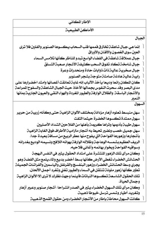 15
ْٞ‫املها‬ ‫اٱطاص‬
١ٝ‫ايطبٝع‬ ٔ‫ا٭َان‬
ٍ‫اؾبا‬
٣‫تض‬ ٬‫ؾ‬ ‫ٚايؿًني‬ ‫ايقٓٛبض‬ ‫ٜهغٖٛا‬ ‫ايغشاب‬ ‫قًب‬ ‫قُُٗا‬ ‫ؽذلم‬ ١‫ؽاٖك‬ ٍ‫دبا‬ ٖٞ ‫إمنا‬
‫ٚا٭ٚصام‬ ٕ‫ٚا٭ؾٓا‬ ٕٛ‫ايػق‬ ٣ٛ‫ع‬ ‫ايعني‬
٤‫ايغُا‬ ‫ت٬َػ‬ ‫نأْٗا‬ ‫يًٓاظض‬ ٚ‫تبز‬ ‫ايٛاعع‬ ٤‫ايؿنا‬ ‫يف‬ ١‫ؽاٖك‬ ١‫عُ٬ق‬ ٍ‫دبا‬
‫ايتغًل‬ ١‫فعب‬ ‫ا٭ؽذاص‬ ١‫نجٝؿ‬ ‫ايغشب‬ ‫تؿٛم‬ ‫تهار‬ ١‫ؽاك‬ ٍ‫دبا‬
٠‫ٚعض‬ ‫َٚٓشزصات‬ ٠‫سار‬ ‫س٩ابات‬ ‫سات‬ ١ٝ‫عاي‬ ١ٜ‫فدض‬ ٍ‫دبا‬
‫ايقٓٛبض‬ ‫بؾذض‬ ١‫َتٛد‬ ١‫فاَت‬ ١٥‫ٖار‬ ١ٝ‫عاي‬ ١ٝ‫صاب‬
٢ً‫ع‬ ‫اخنضاصٖا‬ ‫ٚاَتز‬ ‫أغقاْٗا‬ ‫تعاْكت‬ ١‫غاب‬ ْ٘‫إ‬ ‫ا٭يباب‬ ‫ٜأخش‬ ‫ٚرٜعا‬ ‫صا٥عا‬ ٕ‫املها‬ ٕ‫نا‬
١‫املُضاع‬ ‫ٚايغؿٛح‬ ١‫ايؾاٖك‬ ٍ‫اؾبا‬ ‫سٝح‬ ‫ا٭خاس‬ ‫ظُاشلا‬ ‫ايٓؿٛؼ‬ ‫عشضت‬ ‫ٚقز‬ ‫ايبقض‬ ٣‫َز‬
‫مبا٥ٗا‬ ١ٜ‫اؾاص‬ ٕٛٝ‫ٚايع‬ ٞ‫ايٓك‬ ٤‫ٚاشلٛا‬ ٠‫املػضر‬ ‫ٚايطٝٛص‬ ١‫ايٛاصؾ‬ ٍ٬‫ٚايع‬ ١‫ايباعك‬ ‫ٚا٭ؽذاص‬
‫ايُٓرل‬
ٍٛٗ‫ايغ‬
‫سضٜض‬ َٔ ١ٝ‫طصب‬ ْ٘‫ٚنأ‬ ٢‫ست‬ ١ٖٝ‫ايظا‬ ٕ‫ا٭يٛا‬ ‫مبدتًـ‬ ١ْ‫َظرا‬ ‫أطٖاص‬ ًٙٛ‫تع‬ ‫َٓبغط‬ ٌٗ‫ع‬
‫ايتؿت‬ ‫سٝجُا‬ ٠‫اـنض‬ ‫تهغٖٛا‬ ٠‫ممتز‬ ٍٛٗ‫ع‬
‫ا٭فًٝني‬ ‫ايؾزار‬ ‫ايؿ٬سني‬ َٔ ‫بأًٖٗا‬ ١‫نضمي‬ ‫ٚثضاٖا‬ ‫بأرميٗا‬ ١‫طٝب‬ ٍٛٗ‫ع‬
١ٖٝ‫ايظا‬ ١‫ايػاب‬ ‫ؾٛم‬ ‫ا٭طضاف‬ ١َٝ‫َذلا‬ ‫أؽذاص‬ ٘‫ب‬ ‫ؼٝط‬ ‫ْٚنرل‬ ‫خقب‬ ٌٝ‫مج‬ ٌٗ‫ع‬
٠‫بعٝز‬ ١‫َغاؾ‬ َٔ ‫ايضبٝع‬ ‫عطض‬ ‫َٓٗا‬ ‫ٜؿٛح‬ ‫اييت‬ ١‫ايؿٛاس‬ ‫ٚطٖٛصٖا‬ ‫بأؽذاصٖا‬‫دزا‬.
ْ٘‫بػزصا‬ ‫ايٛرٜع‬ ُ٘ٝ‫ْٚغ‬ ‫اي٬ؾح‬ ٘٥‫بٗٛا‬ ١‫ايٛاصؾ‬ ٘‫ٚظ٬ي‬ ١‫ايٖٛاد‬ ٘‫بؾُغ‬ ِٝ‫ايعع‬ ‫ايضٜـ‬
٘ٝ‫ؾ٬س‬ ْٞ‫ٚأغا‬ ُ٘٥‫بٗا‬ ‫ٚغٛاص‬ ١‫ايؿٛاس‬ ٘ٝ‫ٚعٛاق‬.
١‫ايبٗذ‬ ‫ايٓؿػ‬ ‫يف‬ ‫ٜجرل‬ ٍٛ‫اؿك‬ ‫اَتزار‬ ٢ً‫ع‬ ٠‫املٓتؾض‬ ‫ايظٖٛص‬ ‫تًو‬ ٣‫َضأ‬ ٕ‫ٚنا‬
ٖٛٚ ١‫ايؿن‬ ٌ‫َج‬ ‫ًُٜع‬ ٤‫ٚاملا‬ ‫بزٜع‬ ‫أخنض‬ ‫بغط‬ ‫نأْٗا‬ ‫ا٭صض‬ ٞ‫تػط‬ ٤‫اـنضا‬ ‫اؿؾا٥ؿ‬
١ًُٝ‫اؾ‬ ‫ٚايؿضاؽات‬ ‫ٚايٝازلني‬ ٌ‫ٚايكضْؿ‬ ‫ايبٓؿغر‬ ‫ٚطٖٛص‬ ٤‫اـنضا‬ ‫اؿؾا٥ؿ‬ ‫ٚعط‬ ٟ‫هض‬
ٕ‫ا٭ؿا‬ ٌ‫أمج‬ ‫ٚتػضر‬ ‫تػين‬ ‫ٚايطٝٛص‬ ٤‫ايغُا‬ ‫يف‬ ٌ‫تٓتك‬ ١ًَْٛ ‫طٖٛص‬ ‫نأْٗا‬ ‫تطرل‬.
١ٖٝ‫ايظا‬ ٕ‫ا٭يٛا‬ ٫‫إ‬ ٣‫تض‬ ٫ ‫ْعضى‬ ‫ٚدٗت‬ ‫ؾأُٜٓا‬ ‫ايٓباتات‬ ‫تهغٖٛا‬ ١‫ايؾاعع‬ ٍٛ‫اؿك‬ ‫تًو‬
٠‫اؿٝا‬ ٍ‫ٚمجا‬.
‫اْؾضاسا‬ ‫ايقزص‬ ‫يف‬ ‫ٜجرل‬ ٤‫اـنضا‬ ٍٛٗ‫ايغ‬ ‫تًو‬ ٣‫َضأ‬ ٕ‫ٚنا‬:‫أطٖاص‬ ‫ٚعبرل‬ ‫فٓٛبض‬ ‫أؽذاص‬
١ٝ‫سٖب‬ ‫خٝٛطا‬ ٌ‫تضع‬ ‫ٚسلػ‬ ‫أطٝاص‬ ‫ٚتػضٜز‬.
١ٝ‫ايشٖب‬ ‫ايكُح‬ ٍٛ‫سك‬ َٔٚ ٤‫اـنضا‬ ‫ا٭ؽذاص‬ َٔ ‫بإطاص‬ ١‫قاط‬ ٍٛٗ‫ايغ‬ ‫ناْت‬
 