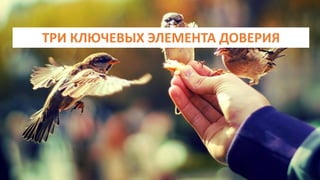 ТРИ КЛЮЧЕВЫХ ЭЛЕМЕНТА ДОВЕРИЯ
 