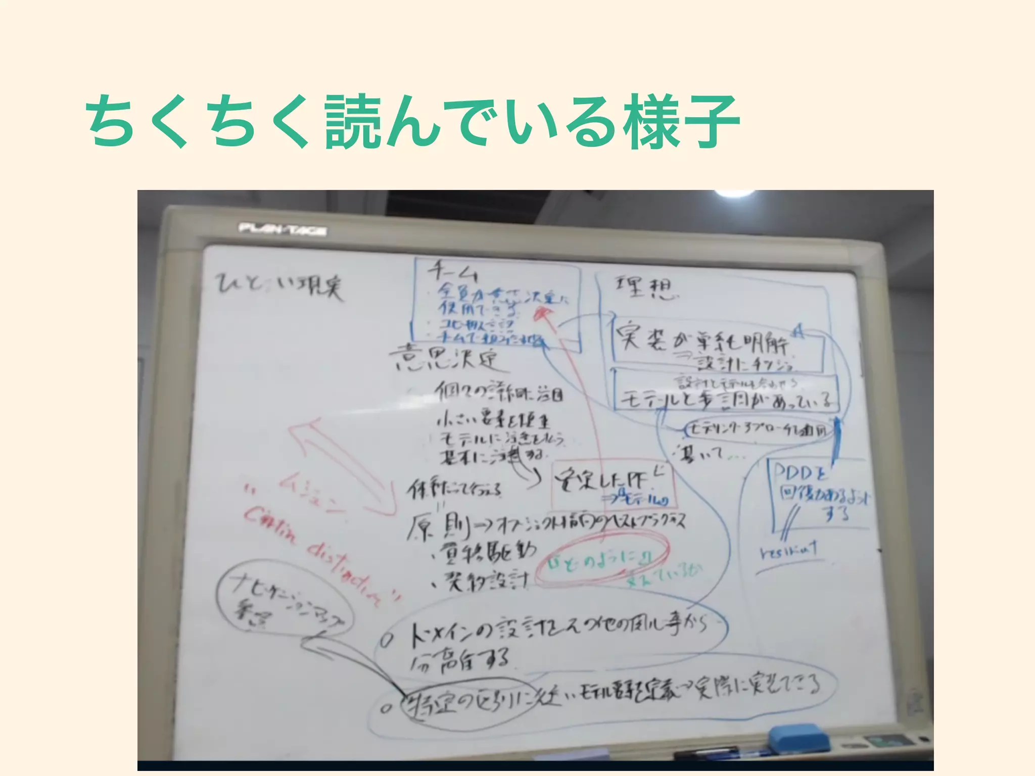 ちくちく読んでいる様子
 