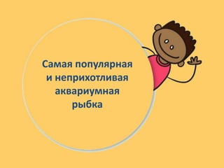 Самая популярная
и неприхотливая
аквариумная
рыбка
 