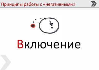Принципы	
  работы	
  с	
  «негативными»	
  	
  
Включение	
  
 