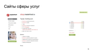 16
Сайты сферы услуг
 