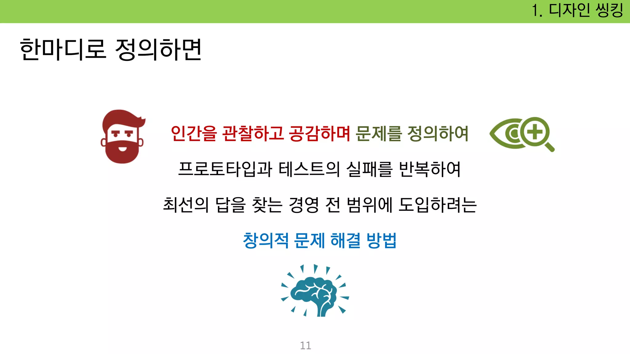 1. 디자인 씽킹
11
 
