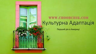 Культурна Адаптація
Перший рік в Америці
 