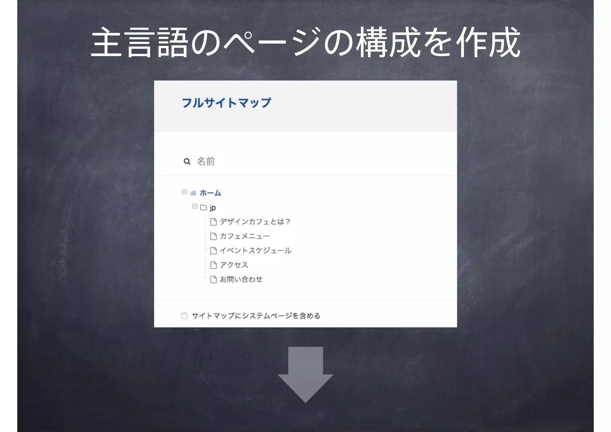 主言語のページの構成を作成
 