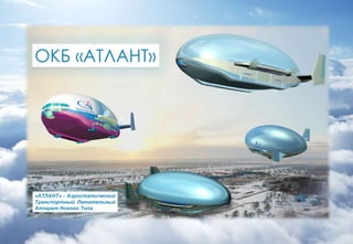 ОКБ «АТЛАНТ»
«АТЛАНТ» - Аэростатический
Транспортный Летательный
Аппарат Нового Типа
 