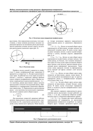 Модель ст
при плоск
Серия «К
расстоянии
стояния, а
раметров п
вается еди
ром распол
Профи
стью Vд вл
вращается
одно зерно
контакт с
одного обо
нятие «пер
это величи
предыдуще
зовавшихс
ным зерном
рисок – ест
ния детали
TL


Для р
органов пе
считанная
деляя схем
тохастичес
ком шлифова
Компьютерн
и. Для опред
также влиян
процесса на н
ничное сечен
ложено едини
Рис. 4. Ра
иль детали дл
лево, шлифов
со скоростью
о. За рабочий
деталью с п
орота шлифо
риодичность
ина, равная р
ей и началом
я от микрор
м (рис. 5). Пе
ть величина
и за время одн
д
к60
D V
V
 

.
различных ск
ериодичность
по (4), суще
му снятия все
ского съема
ании перифе
ные технол
еления велич
ния различны
наложение ри
ние детали и
ичное зерно (
асчетная схем
линой ld движ
вальный кру
ю Vк. На круг
й ход стола зе
периодом, ра
овального кру
расположени
расстоянию м
м последующ
езания едини
ериодичность
поступательн
ного оборота
коростей дви
ь расположен
ественно разл
его припуска
Рис. 3.
припуска и ф
ерией круга
логии, управ
чины этого р
ых входных
исок рассматр
круга, на ко
(рис. 4).
а
жется со скор
уг диаметром
ге расположе
ерно вступае
авным време
уга. Введем п
ия рисок» – L
между начал
щей рисок, об
ичным абраз
ь расположен
ного перемещ
а круга:
ижения рабоч
ния рисок, р
личается, оп
а. Нами выде
Расчетная схе
Рис. 5. Период
формирован
для автома
вление, рад
рас-
па-
ри-
ото-
ро-
м D
ено
ет в
ени
по-
LT –
лом
бра-
ив-
ния
ще-
(4)
чих
рас-
пре-
еле-
но ч
расп
зерн
пере
нима
не р
ност
(рис
пере
длин
ного
круг
дующ
схем
когд
(рис
мещ
этом
пере
отсу
мещ
риск
рисо
риал
ложе
стол
валь
пере
форм
обор
ема определен
дичность расп
ния поверхно
атизированн
диоэлектро
четыре возм
положения р
на:
1. 0 < LT < lm
емещается на
альной толщ
ежет материа
тью о детал
. 6, а).
2. lmin < LT <
емещается на
на риски, но
о среза. В это
га срезает сло
щая риска п
ма съема при
да каждый з
. 6, б).
3. LT = lрис. Д
щается на рас
м случае риск
екрытия рис
утствуют (рис
4. LT > lрис. З
щается на рас
ки. В таком
ок и остаютс
ла (рис. 6, г).
Для каждого
ения рисок р
ла, т. е. не дв
ьного круга с
1. 0 < LT < l
емещениях н
мирование п
роте круга т
ния профиля
положения ри
ости
ного управл
оника», вып
можных вари
исок от еди
min. Деталь за
а расстояние,
щины среза. В
ал детали, а т
ь, вызывая
< lрис. Деталь
а расстояние,
больше, чем
ом случае зер
ой металла, п
перекрывает
ипуска похо
зуб фрезы сн
Деталь за оди
сстояние, ра
ки выстраива
сок и необр
с. 6, в).
За один обор
сстояние, ко
случае отс
ся участки не
о варианта п
рассмотрим
ва, а множес
единичным
lmin. Резание
не совершае
оверхности п
толщина сре
риски
исок
ления процес
пуск 16
ианта перио
иничного абр
а полный обо
, которое ме
В таком случ
трется задней
упругие деф
за один обор
которое мен
м толщина м
но на каждом
причем кажд
предыдущу
ожа на фрезе
нимает слой
ин оборот кр
вное длине
аются друг за
работанный
рот круга дет
оторое больш
сутствует пе
еобработанно
периодичност
полный раб
ство оборотов
абразивным з
при таких не
ется, но рас
подробнее: н
езаемого зерн
ссом
129
одичности
разивного
рот круга
ньше ми-
чае зерно
й поверх-
формации
рот круга
ньше, чем
минималь-
м обороте
дая после-
ую. Такая
ерование,
й металла
руга пере-
риски. В
а другом,
материал
таль пере-
ше длины
рекрытие
ого мате-
ти распо-
очий ход
в шлифо-
зерном.
ебольших
ссмотрим
на первом
ном слоя
Copyright ОАО «ЦКБ «БИБКОМ» & ООО «Aгентство Kнига-Cервис»
 