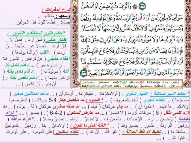 سورة البقرة مع شرح للمفردات وقواعد التجويد الأساسية في منتديات الجلفة لكل الجزائريين والعرب.