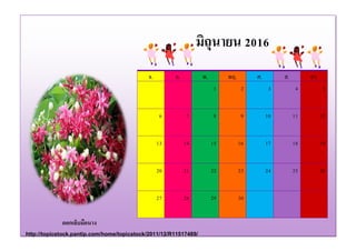 ดอกเล็บมือนาง
http://topicstock.pantip.com/home/topicstock/2011/12/R11517489/
จ. อ. พ. พฤ. ศ. ส. อา.
1 2 3 4 5
6 7 8 9 10 11 12
13 14 15 16 17 18 19
20 21 22 23 24 25 26
27 28 29 30
มิถุนายน 2016
 