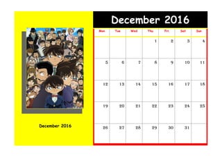 December 2016
December 2016
Mon Tue Wed Thu Fri Sat Sun
1 2 3 4
5 6 7 8 9 10 11
12 13 14 15 16 17 18
19 20 21 22 23 24 25
26 27 28 29 30 31
 