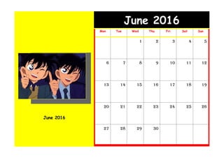 June 2016
June 2016
Mon Tue Wed Thu Fri Sat Sun
1 2 3 4 5
6 7 8 9 10 11 12
13 14 15 16 17 18 19
20 21 22 23 24 25 26
27 28 29 30
 