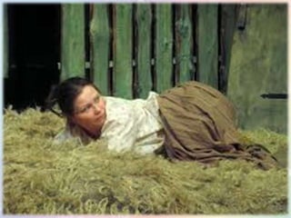 Простакова
• Какова главная черта характера
Простаковой?
• Безумная любовь к сыну. Она думает, что для
сына всё хорошо, что выгодно, а что
невыгодно, то плохо.
• Что происходит с Простаковой в конце?
• Простакова повержена. Она теряет все: власть
над крепостными, имение (дом), сына.
 