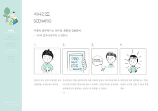 ????
SCENARIO
1. 2. 3. 4.
??? ?? ??? ??? ??
???? ????? ???.
????? ?? ????? ??
? ?????? ???? ???
?????? ???? ??? ?
?.
??? ??? ?? ???? ?
???? ????? ????
??? ? ???.
???? ?? ??? ?? ??
??? ??? ?? ? ?? ??
??.
- 24? ?????? ????
??? ????? ???, ??? ????Index
[????? ??? ???]
??? | ??? | ???
????
???? ?? ??? ??
??? ??
????, ?????
???? ??
???, ????, ??? ???
?? ??
??????
??? ??
 