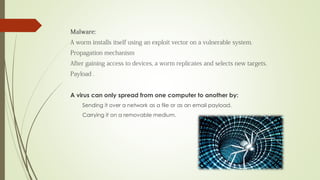 A virus can only spread from one computer to another by:
Sending it over a network as a file or as an email payload.
Carrying it on a removable medium.
 