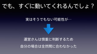 でも、すぐに動いてくれるんでしょ？
実はそうでもない可能性が…
運営さんは慎重に判断するため 
自分の場合は全然間に合わなかった
 