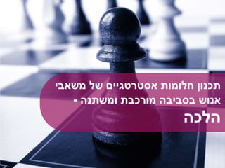 ‫משאבי‬ ‫של‬ ‫אסטרטגיים‬ ‫חלומות‬ ‫תכנון‬
‫מורכבת‬ ‫בסביבה‬ ‫אנוש‬‫ומשתנה‬-
‫הלכה‬
 
