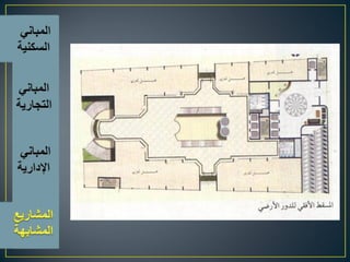 اسس تصميم المبانى التجارية الادارية السكنية
