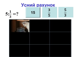 Усний рахунок
15
 