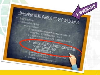7
■
■
	
 
■
	
 
( (■
■
	
 
 
)) ( )  ■
 
■
主管機關稽核
 