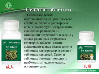 Презентация Селен в таблетках GREEN WORLD | PPT