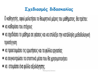 Σχεδιασμός διδασκαλίας
Μαλαματή Δίτσιου
 