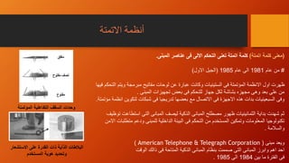 ‫االتمتة‬ ‫أنظمة‬
(‫اتمتة‬ ‫كلمة‬ ‫معنى‬)‫المبنى‬ ‫عناصر‬ ‫فى‬ ‫االلى‬ ‫التحكم‬ ‫تعنى‬ ‫اتمتة‬ ‫كلمة‬.
#‫عام‬ ‫من‬1981‫عام‬ ‫الى‬1985(‫االول‬ ‫الجيل‬)
‫ا‬ ‫ويتم‬ ‫مبرمجة‬ ‫مفاتيح‬ ‫لوحات‬ ‫عن‬ ‫عبارة‬ ‫وكانت‬ ‫الستينيات‬ ‫فى‬ ‫المؤتمتة‬ ‫االنظمة‬ ‫اول‬ ‫ظهرت‬‫فيها‬ ‫لتحكم‬
‫المبنى‬ ‫تجهيزات‬ ‫بعض‬ ‫فى‬ ‫للتحكم‬ ‫جهاز‬ ‫لكل‬ ‫بشاشة‬ ‫مجهزه‬ ‫وهى‬ ‫بعد‬ ‫على‬ ‫من‬.
‫لتكوي‬ ‫شبكات‬ ‫فى‬ ‫تدريجيا‬ ‫بعضها‬ ‫مع‬ ‫االتصال‬ ‫فى‬ ‫االجهزة‬ ‫هذه‬ ‫بدات‬ ‫السبعينيات‬ ‫وفى‬‫مؤتمتة‬ ‫انظمة‬ ‫ن‬.
‫استطاع‬ ‫التى‬ ‫المبانى‬ ‫ليصف‬ ‫الذكية‬ ‫المبانى‬ ‫مصطلح‬ ‫ظهور‬ ‫الثمانينيات‬ ‫بداية‬ ‫شهدت‬ ‫ثم‬‫توظيف‬ ‫ت‬
‫مت‬ ‫ودعم‬ ‫للمبنى‬ ‫الداخلية‬ ‫البيئة‬ ‫فى‬ ‫التحكم‬ ‫من‬ ‫المستخدم‬ ‫وتمكين‬ ‫المعلومات‬ ‫تكنولوجيا‬‫االمن‬ ‫طلبات‬
‫والسالمة‬.
‫مبنى‬ ‫ويعد‬(American Telephone & Telegraph Corporation)
‫الوقت‬ ‫ذالك‬ ‫فى‬ ‫المتاحة‬ ‫الذكية‬ ‫المبانى‬ ‫بنظام‬ ‫صممت‬ ‫التى‬ ‫المبانى‬ ‫وابرز‬ ‫اهم‬ ‫احد‬
‫بين‬ ‫ما‬ ‫الفترة‬ ‫فى‬1984‫الى‬1985.
‫االستشع‬ ‫على‬ ‫القدرة‬ ‫ذات‬ ‫الذآية‬ ‫البالطات‬‫ار‬
‫المستخدم‬ ‫هوية‬ ‫وتحديد‬
‫المؤتمتة‬ ‫التفاعلية‬ ‫السقف‬ ‫وحدات‬
 