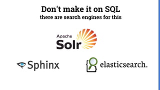 Don't make it on SQL
there are search engines for this
 