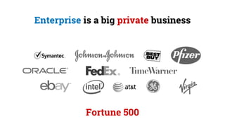 Enterprise is a big private business
Fortune 500
 