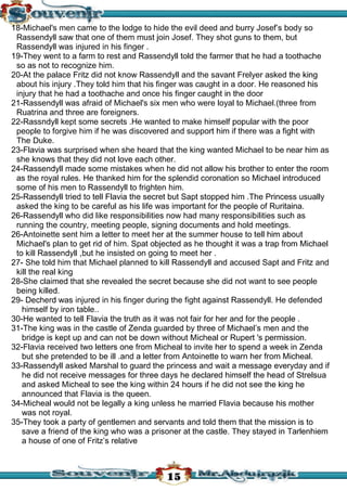 قصة سجين زندا لغة انجليزية للثانوية العامة