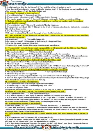 قصة سجين زندا لغة انجليزية للثانوية العامة