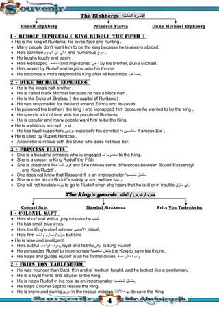 قصة سجين زندا لغة انجليزية للثانوية العامة