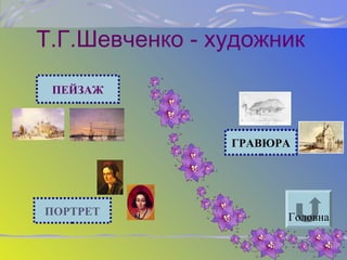Т.Г.Шевченко - художник
ПЕЙЗАЖ
ГРАВЮРА
ПОРТРЕТ Головна
 