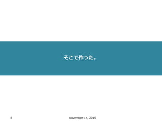 8 November 14, 2015
そこで作った。
 