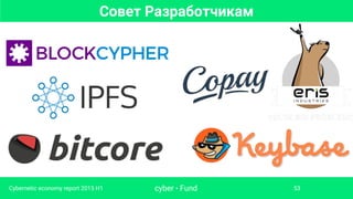 Совет Разработчикам
cyber • FundCybernetic economy report 2015 H1 53
 